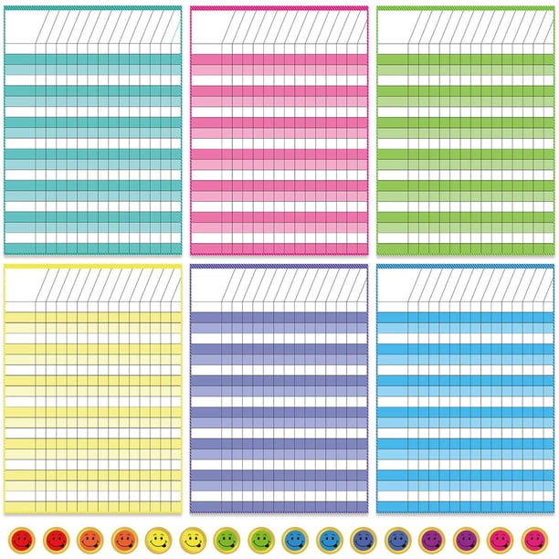 Gráficos de incentivos para el aula Outus laminados de borrado en seco x6