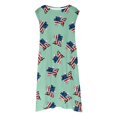 thumbnail image 4 of Robes Petites Filles Enfants Tout-Petits Fille 4 Juillet Usa Lettres Imprimées Robe Sans Manches Ligne A Extensible Décontractée Mignonne Robes Robe Fille Verte 7 Ans-8 Ans, 4 of 5