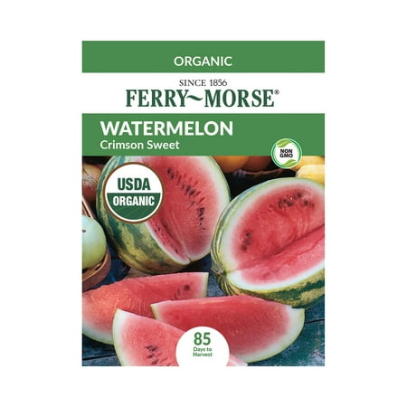Ferry-Morse Organic 750MG Watermelon Crimson Sweet Annual Fruit Seeds, Full Sun
