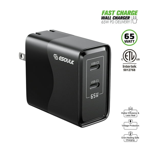 For Samsung Galaxy S25 FE 65W Fast Home Wall Travel Charger PD USB C - Wall Home Charger Only
