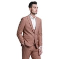 thumbnail image 3 of Men's 3pc Solid Skinny Fit Suit Set with Peak Lapel & Double Breasted Vest, 3 of 4