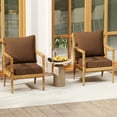 thumbnail image 4 of Gymax Deep Seat Chair Cushion Pads Set Indoor/Outdoor w/ Rope Belts Brown, 4 of 9