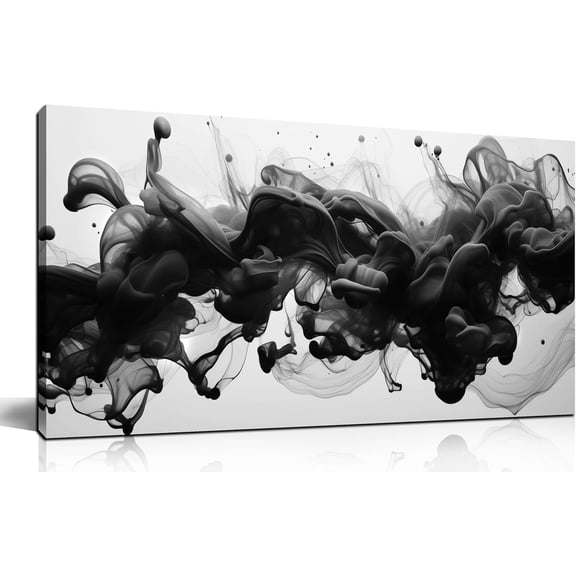 WFSposterAbstract Wall Art for Living Room, Black and White Canvas Art Wall Decor for Bedroom Kitchen Office, Modern Ink and Wash Picture Decorations, Home Wall Decor