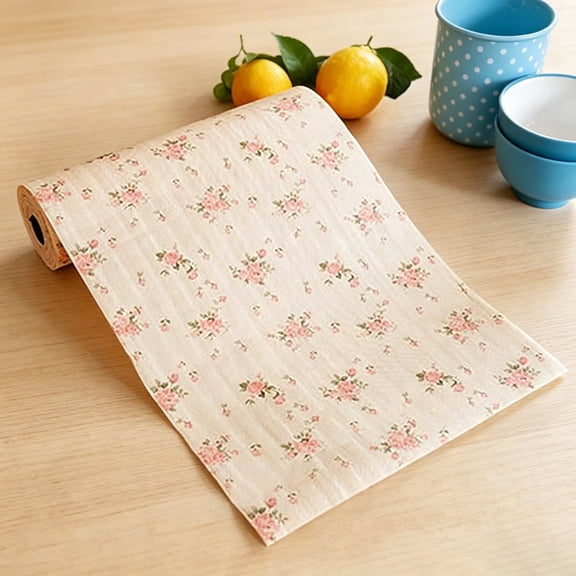 Furniture Paper Removable Shelf Liner, Shelf Liner for Kitchen Cabinet Dresser Drawer Covering, Contact Paper