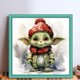 thumbnail image 2 of Hilo Algodón Ecológico Bordado Kit Punto Cruz Yoda Impreso 11CT Arte 50x50cm, 2 of 9