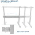 VIVO White Universal Steel Clampon Desk Stabilizer Bar, Bracket