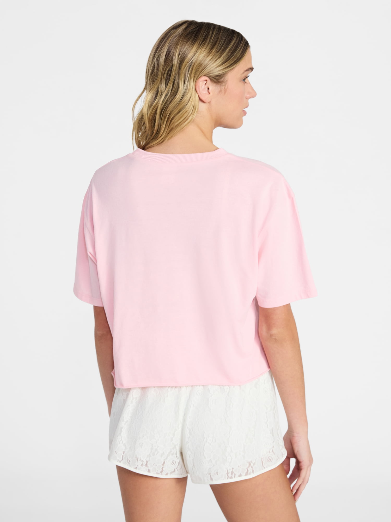 No Boundaries Boxy Cropped Graphic Tee, Women's XXS-XXL