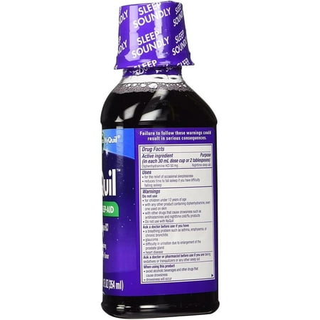 ZzzQuil Nighttime Sleep-Aid Liquid, Warming Berry Flavor 12 oz (Pack of 2)