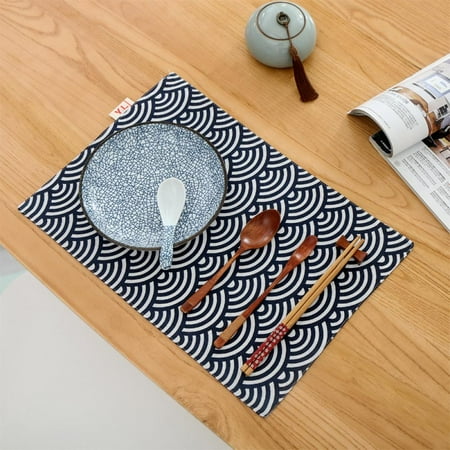 

Orchip Non-slip Waterproof Cotton Placemats Washable Heat-Resistant Thick Place Mats for Dining Table