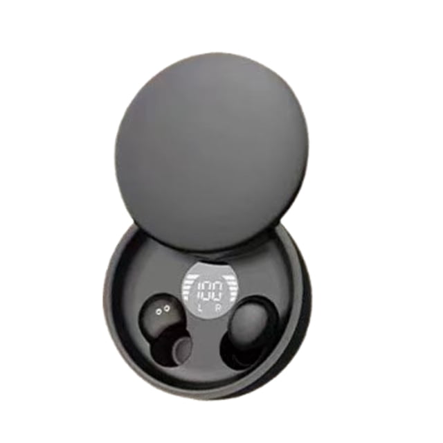 Injueey Auriculares Bluetooth con súper ruido, auriculares con chip miniatura, cómodos auriculares internos tanto para hombres como para Relojes inteligentes negro