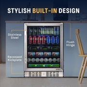 Newair 177 Can Beverage Refrigerator, Built In Mini Fridge in Stainless Steel