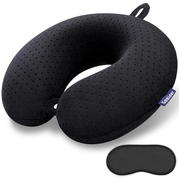 Almohada cervical Gosider de espuma viscoelástica negra para apoyar el cuello