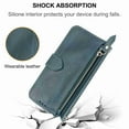 thumbnail image 5 of Nalacover for iPhone 13 Pro Max Zipper Wallet Case with Card Slots Holder Kickstand Magnetic Clasp Flip Folio Case, Luxury PU Leather Shoulder Strap Wristlet Handbag Crossbody Shockproof Cover, Green, 5 of 8