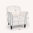 thumbnail image 3 of Accent Chairs For Living Room White  Fabric Wood, Foam Faux Leather, 3 of 5