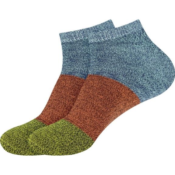 Men's Rayon from Bamboo Fiber Colored Superior Wicking Breathable Ankle Socks - 2 Pair Packs