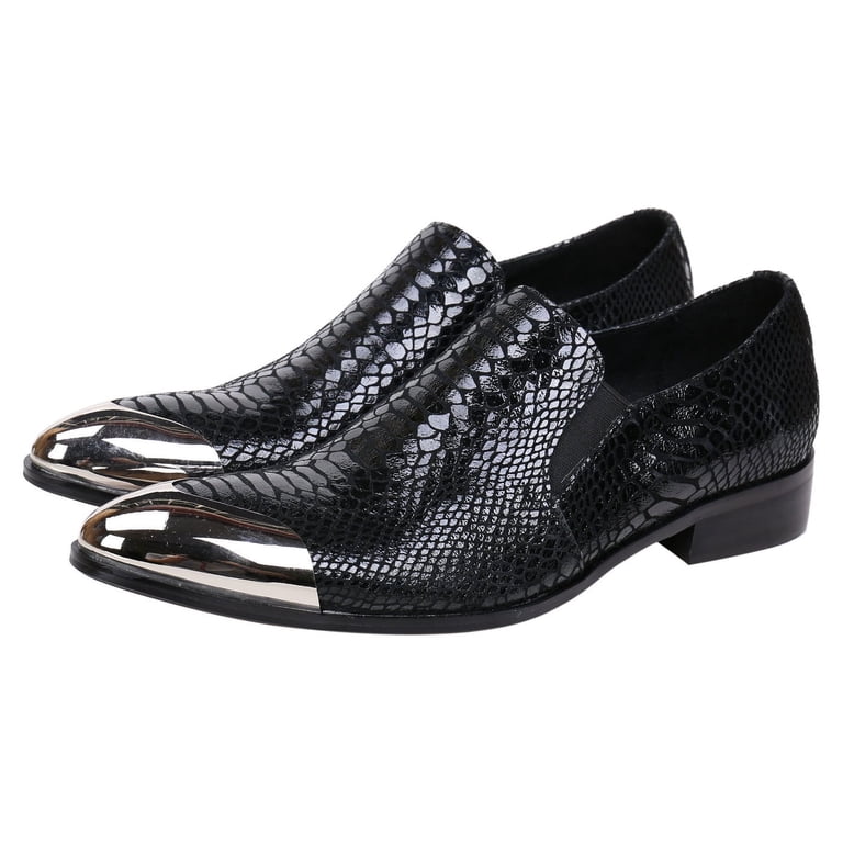 Santimon Men\'s US 9 Black Leather Plaid‎ Texture Oxfords Lace Up Dress Shoes Amazon.com | Santimon Men main image 3