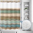 thumbnail image 2 of No Hook Shower Curtain, Green Blue Brown Farmhouse Shower Curtains for Bathroom with See Through Top Window, Vintage Wood Waterproof & Washable Bath Curtain Extra Long 72"x84", 2 of 9
