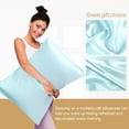 thumbnail image 5 of PiccoCasa 19 Momme Silk Pillowcase for Queen Size Pillow, Light Blue, 20"x30", 5 of 8