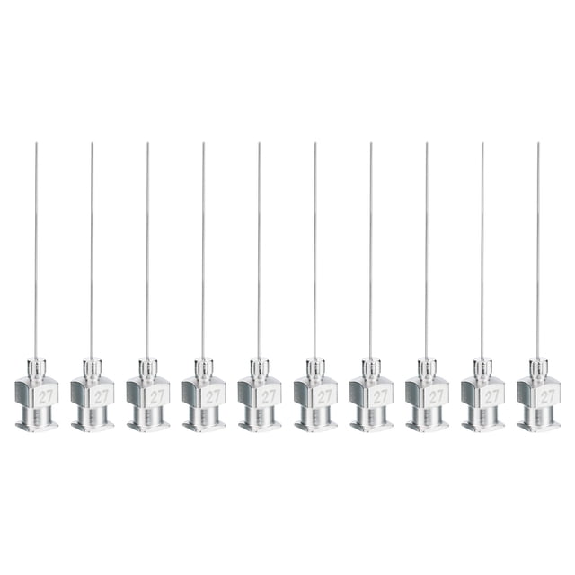 Unique Bargains 10 Pcs 27G 1.5 Inch Blunt Tip Dispensing Needle with Lure Lock for Refilling Liquid Inks Adhesives