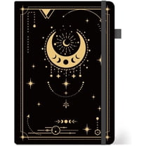 Lined Journal Notebook Moon Phases College Ruled Notebooks with Pen Holder for Women Men 8.26"*5.7" A5 Hardcover Leather Journals