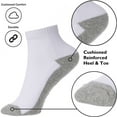 thumbnail image 4 of Alpine Swiss Mens Ankle Socks 8 Pack Cotton Athletic Performance Socks for Men Moisture-Wicking Cushioned Quarter Length Socks Reinforced Heel & Toe, 4 of 7