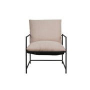 Metal Framed Sling Accent Chair, OatmealDimension: 27.17in x 30.7in x 35.43in