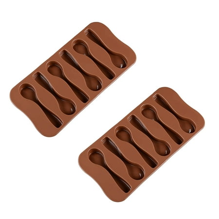 

Bseka 2PCS Silicone Mold 3D Spoon Shape Sphere Silicone Baking Molds for Dessert Chocolate Bombs Candy Dome Handmade Lollipop Toffee Pudding Ice Soap Jelly