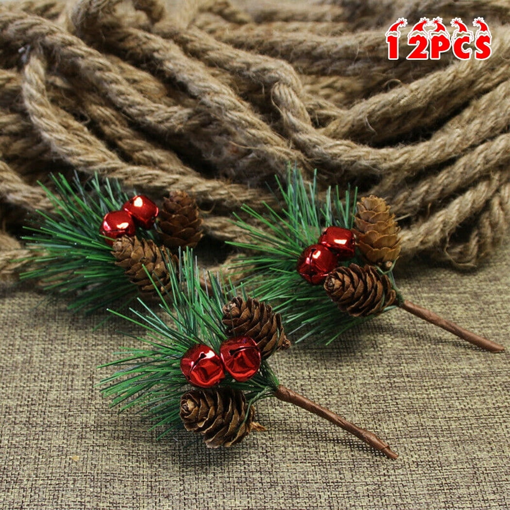 8 Pcs Red Berry Picks Stems Crafts Branch Christmas Wreath,Holly Artificial Evergreen  Branches Tiny Pine Cones Picks Décor Floral Picks for Christmas Flower  Wreaths DIY Xmas Gifts