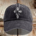 thumbnail image 2 of Womens Hats Unisex Jesus Cross Embroidered Washed Baseball Cap Casual Outdoor Sun Black One Size, 2 of 4