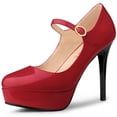 thumbnail image 1 of Zapatos de tacón de aguja Allegra K Rojo 40, 1 of 6