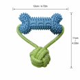 Loop Rope Toy With Bone Interactive Dog Rope Toy with Textured Rubber Bone, Blue and Green, for ...