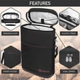 thumbnail image 4 of OPUX 2 Bottle Wine Carrier Tote, Insulated Leakproof Wine Cooler Bag, Wine Travel Bag Tote for Picnic BYOB Beach, Portable Wine Bottle Carrying Case, Gift for Wine Lover Women Men Christmas, Black, 4 of 9