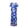 thumbnail image 1 of DPTALR Robe d'Été Vintage à Imprimé Floral pour Femmes Enceintes, Longueur Complète, Manches Courtes, Col en V, 1 of 5