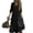 Black, variant on Women's Boho Cotton Linen Dresses Summer V-Neck 3/4 Sleeve Casual Loose Midi Long Beach Dress