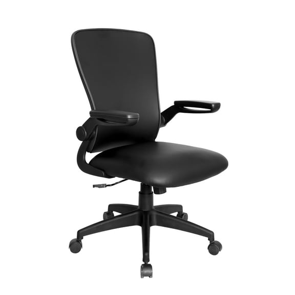 Boss Office Products Mesh Flip Arm Task Chair with Casters, Black