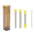 thumbnail image 4 of Pailles Réutilisables, Paille Pliable Réutilisable en Acier Inoxydable Poche Portable Pailles Faciles à Nettoyer Paille Pliable avec Brosse de Nettoyage pour Voyage en Plein Air, 4 of 8