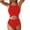 Red, variant on Women Hollow Out Bikini Sleeveless Adjustable Strappy Bathing Suit Plain Belly Control 2 Pieces Swimwear