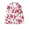 thumbnail image 5 of Rciityk Womens Loungewear Set - Valentines Day Cute Heart Print Button Up Long Sleeve with Long Pants Pjs Sets - Pajama Sets for Women 2 Piece, 5 of 6