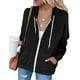 thumbnail image 1 of Sudaderas informales de manga larga para mujer,Chaqueta con capucha informal de manga larga para mujer con bolsillos con cremallera Sudadera con capucha informal con cremallera completa para mujer Multifuncional, 1 of 6