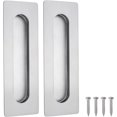thumbnail image 1 of Malimali 7 Inch Large Recessed Finger Flush Pulls for Barn and Pocket Doors, Heavy Duty Sliding Closet Handle, Brushed Stainless Steel Rectangular Hardware (2 Pack), 1 of 8