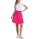 thumbnail image 2 of Faldas de mujer Inspire Chic de talle alto, en línea A, acampanadas, casuales, de mezclilla, color rosa intenso, 2 of 6
