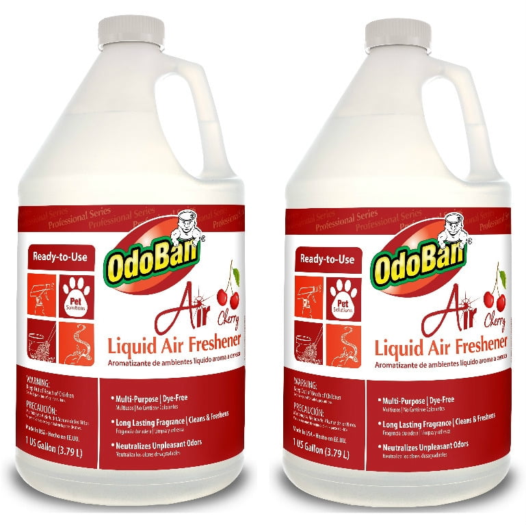 OdoBan Professional Cleaning Ready-to-Use Liquid Air Freshener, Cherry, 1 Gallon, 2-Pack