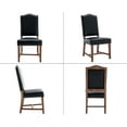 thumbnail image 4 of Dayalane Farmhouse Dining Chairs Set of 2, Mid Century Modern Dining Room Chairs with High Back and Nailhead Trim, PU Upholstered Wooden Kitchen Chairs Parson Chairs for Dining Room Kitchen, Black, 4 of 9