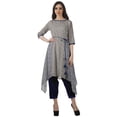 thumbnail image 1 of Moomaya Ensemble Tunique Indienne Haut et Pantalon Manches 3/4 Imprimé Kurta Kurti de Designer pour Femmes, 1 of 6