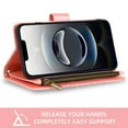 thumbnail image 5 of Asuwish Compatible with iPhone 16E 6.1 inch Wallet Phone Case and Tempered Glass Screen Protector Flower Faux Leather Flip Credit Card Holder Stand Zipper Cell Cover for i Phone16e iP16E Women Pink, 5 of 8