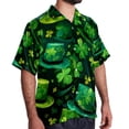 thumbnail image 2 of Saint Patrick's Day Men's Short Sleeve Poplin Button Down Hawaiian Printed Summer Beach Shirt, Unisex, 2 of 6