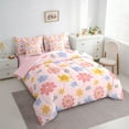 thumbnail image 3 of jejeloiu Kawaii Rainbow Daisy 7-Piece Twin Bedding Sets,Cute Cartoon Flower Floral Bedding Comforter Set,Girl Pink Sheet Sets For Kids Teens,Ultra Soft Home Decor Reversible, 3 of 8