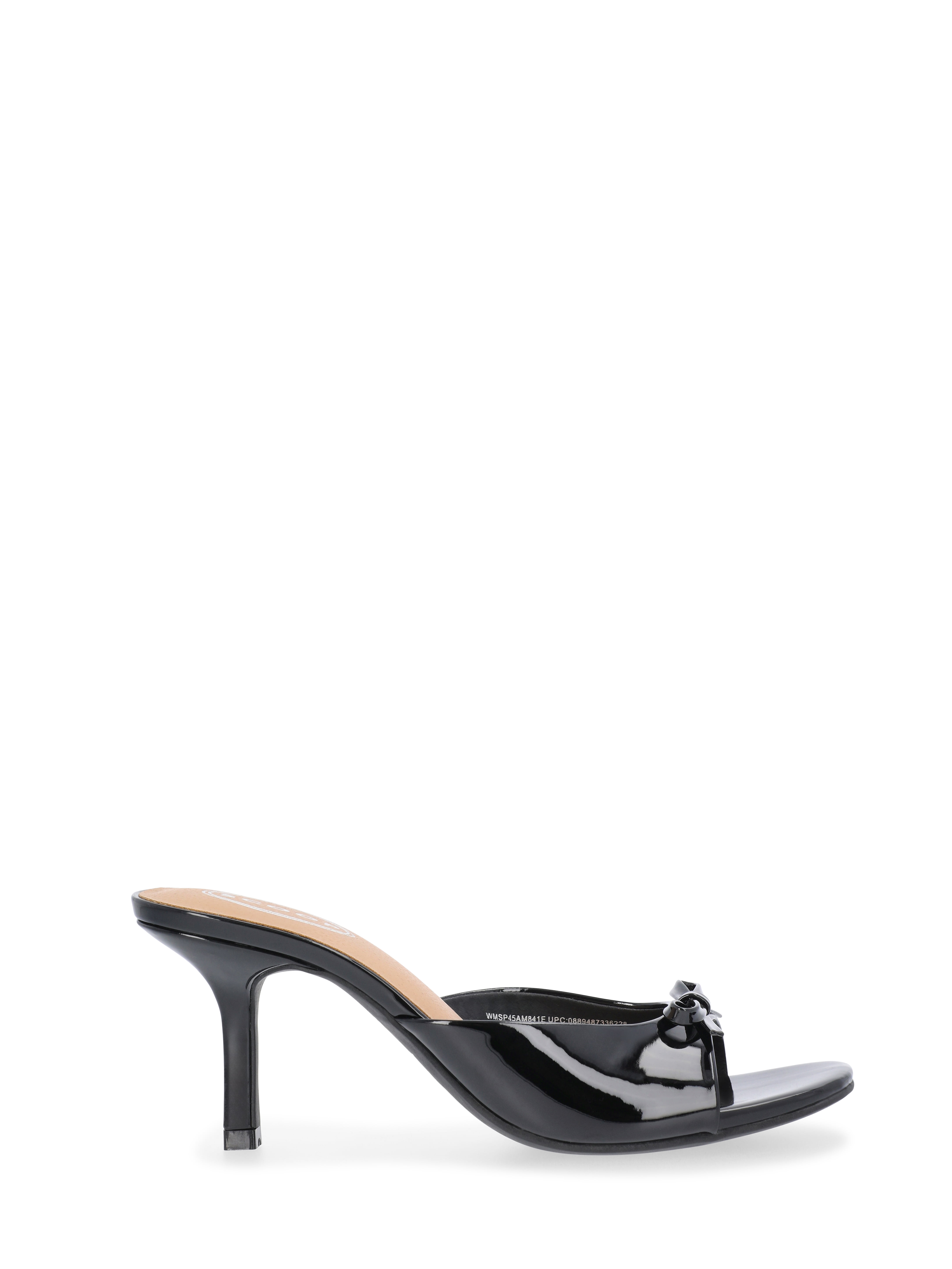 Scoop Women's Patent Faux Leather Open Toe Bow Mule Heels