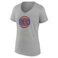 thumbnail image 2 of Women's Heather Gray New York Knicks Alternate Logo V-Neck T-Shirt, 2 of 3