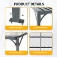 thumbnail image 6 of BlackOutdoor Pergola 8' x 10' Metal Inclined Roof Pergolas Waterproof Wall-mounted iron sheet shed Gazebo for Patio,Garden,Yard, 6 of 7
